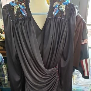 Wtg beaded abby Kent draped dress